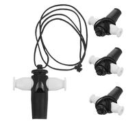 COSMEVIVI 4pcs Samba -tone Whistle Musical Instruments for Teachers and Coaches, Black Plastic Samba Whistles for Dance Practice, Sports Training and Educational Activities