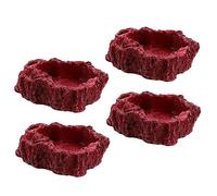 COSMEVIVI 4pcs Tortoise Reptile Food Bowl Resin Worm Feeder Dish Reptile Water Bowl