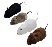 COSMEVIVI 4pcs Wind up Interactive Cat Toys Moving Mice Puzzle for Kitten No Batteries Needed Adorable Design Cat Chasing Toy Random Color
