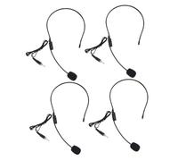COSMEVIVI 4PCS Wired Head Mounted Microphone Earhook with Arm One Way Voice Pickup for Customer Service Tour Guide Teacher Loudspeaker Use