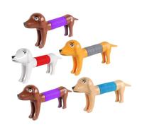 COSMEVIVI 5pcs Stretchy Dog Shaped Tube Toys Fun Sensory Playthings for Dogs for Birthdays Festivals Engaging Interactive Toys
