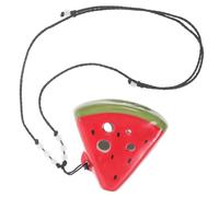 COSMEVIVI 6-hole Watermelon Ceramic Ocarina Mini Wind Instrument Lanyard, Beginner Practice Musical Instrument for Children and Students, Creative Fruit-shaped Random Color
