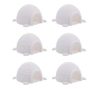 COSMEVIVI 6pcs Artificial Igloos Figurines: Simulated Ice House Ornament For Micro Landscape - Ice House Craft Model For Winter Theme Party Decoration