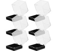 COSMEVIVI 6Pcs Display Boxes for Mineral Samples Plastic Storage Cases Sturdy Gemstone Organizers Suitable for Lab and Home Use