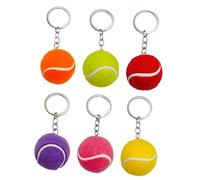 COSMEVIVI 6pcs Mini Tennis Keychains Sports Key Rings for Bags Keychain Keepsakes for Tennis Lovers for Fans and Players