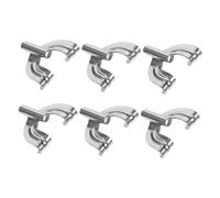 COSMEVIVI 6pcs Silver Metal Drum Claw Hooks Bass Drum Mount Hook Set for Snare and Marching Musical Instrument Accessories