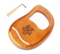 COSMEVIVI Ancient Style Lyre Harp Strings Box-type Resonating Harp Bridge Handheld Musical Instrument Patterns Comfortable Handling