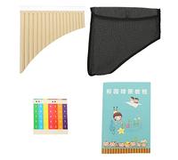 COSMEVIVI Beginner 18-pipe C Key Pan Flute Musical Instrument Portable Panpipe for Educational Practice and Folk Music Performance in Cream White