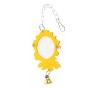 COSMEVIVI Bird Mirror Toy Bell Flower-shaped Parrot Mirror for Cockatiels and Parakeets Engaging Bird Cage Decor and Play Accessory and Bite-resistant Design