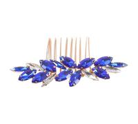 COSMEVIVI Bridal Rhinestone Hair Comb Blue Alloy Side Comb for Brides and Bridesmaids Easy to Put, Create Stunning Hairstyles for Christmas and Birthday Occasions