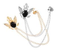COSMEVIVI Brooch Pin with Chain Vintage Style 2pcs Men Metal Lapel Pins Sturdy and Not Easy to Deform for Festivals or Christmas to Decorate Sweaters and Hats