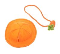 COSMEVIVI Bunny Rabbit Costume Accessories with Orange Felt Hat and Carrot Pouch, Decorative and Eco-friendly Woolen Yarn Material, for Pet Parties or Cosplay Events