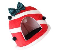 COSMEVIVI Christmas Cat Bed Cave Nest Cozy Festive Pet Hut for Cats Small Dogs Bunnies Soft Season Use Xmas for Your Furry Friends