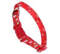 COSMEVIVI Christmas Dog Collar for Small Dogs Soft Adjustable Strap and Quick Release Buckle, Snowman Red, Medium Size, Holiday Pet Collar for Puppies and Small Breeds