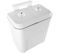 COSMEVIVI Compact Garbage Bin Wall Mounted Plastic Trash Can with Lid for Wet and Dry Waste Separation in Kitchen and Bathroom White 9l