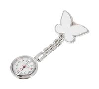 COSMEVIVI Cute Butterfly Nurse Fob Watch for Women Brooch Style Easy to Wear for Nurses and Students Durable Design for Quick Hand Washing White