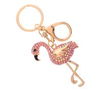 COSMEVIVI Cute Keychain Kawaii Rhinestone Flamingo Key Ring Metal Bag Charm Fashion Keychain
