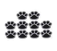 COSMEVIVI Dog Paw Embroidered Patch 10Pcs Iron-On or Sew-On Fabric Appliques Puppy Paw Print for Garment Mending, Bags, and Costume Decoration