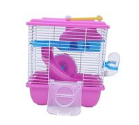 COSMEVIVI Double Layer Hamster Villa Cage Running Wheel Portable Acrylic for Small Pets Chinchilla and Dwarf Hamster Design