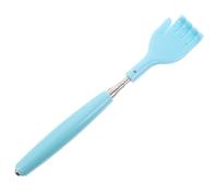 COSMEVIVI Extendable Blue Back Scratcher Tool with Stainless Steel Long Handle and Pp Material, Easy to Use Massage and Scratching Tool for Relaxation and Relief at Home or Office