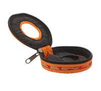 COSMEVIVI Finger Cymbals Bag Zipper Closure Pouch for Buddhist Finger Cymbals Handmade Embroidery for Luck Lightweight and Portable Bell Holder for Dancers and Meditation