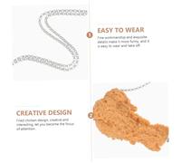 COSMEVIVI Funny Fried Chicken Pendant Necklace for Women Stainless Steel Resin Material Novelty Jewelry Gift for Birthday and Parties Easy to Wear and Eye-catching Accessory