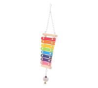 COSMEVIVI Funny Wooden Xylophone Toy for Parrots 3-Piece Colorful Hanging Bird Accessory Interactive Pecking and Swinging Activity for Budgies and Cockatiels