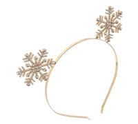 COSMEVIVI Golden Snowflake Headband Rhinestone Snowflake Tiara Hair Hoop Holiday Hair Accessories for Women Christmas Party Supplies
