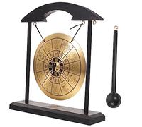 COSMEVIVI Gong Decor Alloy Ornament for Home Office Cultural Desktop Adornment Featuring Twelve Chinese Zodiac Design for Meditation and Sound Therapy