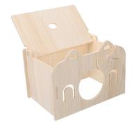 COSMEVIVI Guinea Pig Wooden Hideout House Cozy Small Animal Habitat Spacious Interior for Hamsters Rats and Other Pets Crafted from Solid for Durability and Comfort