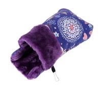 COSMEVIVI Hamster Warm Sleep Bag Cotton Pet Nest Small Animal Hanging Bed for Winter Cage Accessories Blue Deer Pattern M