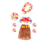 COSMEVIVI Hawaiian Grass Skirt Suit for Women Adults Luau Party Decoration Skirt Tropical Hawaiian Outfit Set