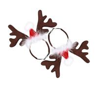 COSMEVIVI Headband Set for Pets Christmas Reindeer Straw Headwear for Dogs Cats 2 Pieces
