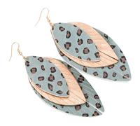 COSMEVIVI Layered Leopard Print Leaf Earrings for Women Bohemian Style Leather Dangle Earrings Statement Jewelry for Girls and Women Unique Fashion Accessories