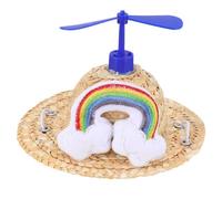 COSMEVIVI Lovely Blue Hat for Dogs, Woven Bamboo Dragonfly Design, Safe for Long Time Use, Photography Prop and Decorative Accessory