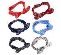 COSMEVIVI Lovely Paisley Hair Bands Rabbit Ears Headband Stretchy Hairbands Knot Hairbands Elastic Head Bands for Boys and Girls
