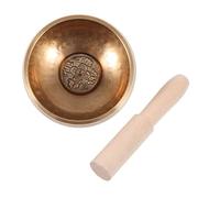 COSMEVIVI Meditation Singing Bowl Set 8cm Copper Sound Bowl Wooden Mallet Flat Base for Mindfulness and Relaxation