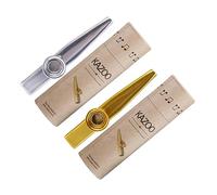 COSMEVIVI Metal Kazoo Set 2pcs with Gold and Silver Kazoos, Cylinder Case Included, Musical Instruments for Guitar and Band Performance, Mouthheld Harmonica Toy for Music Practice and Entertainment