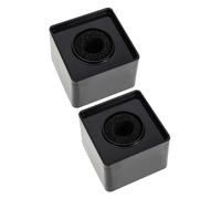 COSMEVIVI Mic Logo Station and Square Cube Shaped Mic Flag for Reporters, Sturdy Abs Microphone Logo Stand Set of 2, Black Portable Interview Microphone Holder for Broadcasting and Field Reporting