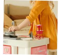COSMEVIVI Miniature Movie Theater Popcorn Machine with Wheels Compact Tabletop Popcorn and Lollipop Maker Efficient Heating for Dollhouse and Party Decor
