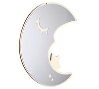 COSMEVIVI Mirror Wall Sticker Moon Shape Water Resistant and Easy to Install, Beige Acrylic Decorative Wall Decor for ’s Room for Dining Room or Porch