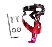 COSMEVIVI Mountain Bike Water Bottle Holder Rack Electroplated Drink Cage with Smooth Curve Design for Cycling Easy Front Mount Installation Stable and Scratch-resistant in Black Red Pink