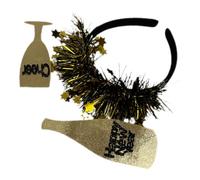 COSMEVIVI New Year Headband Cheer Headband Bulk Headbands New Year Eve Headpieces Holiday Headband for Ladies Headbands Party Letter Headband New Year Hair Hoop Plastic Golden