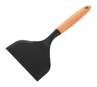 COSMEVIVI Non-Stick Silicone Wok Spatula with Wooden Handle for Fried Egg and Cake Flipping Scraping Serving Heat-Resistant Cooking Tool for Baking and Stir Fry