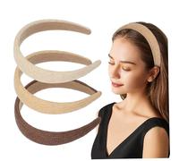 COSMEVIVI Outdoor Woven Hairbands for Women Plastic Braided Headband Set 3 Pieces Solid Shades Non-Slip Hair Accessories for Festivals and Beach