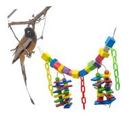 COSMEVIVI Parrot Toys Large Colored Blocks for Birds Multi-functional Chewing and Climbing Toy for Macaw Parakeet and African Grey Safe Natural Material for Healthy Playtime