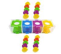 COSMEVIVI Parrot Training Color Sorting Box for Birds and Pet Birds Made of Acrylic to Reduce Loneliness and Aggression for Training Sessions Random Color