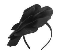 COSMEVIVI Pearl Sturdy Black Flower Headband Fascinator Elegant Polyester Fiber with Deformation Resistance Accessories for Women for Cocktail Party or Tea Party