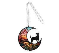 COSMEVIVI Pet Remembrance Ornament Dog Memorial Plaque Stained Glass Suncatcher Home Decor Memorial for Bereavement