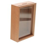 COSMEVIVI Piggy Bank Wooden Picture Frame Window Design Storage Box for Boys and Girls and Adults Decorative Savings Box for Bedroom Living Room Office Idea